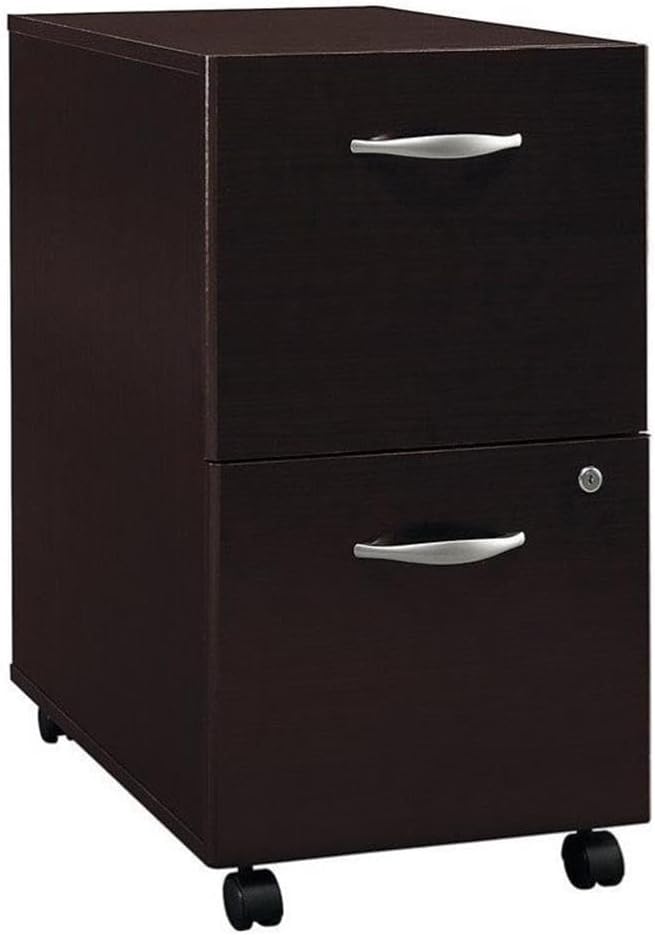 Scranton & Co 2 Drawer Mobile Pedestal in Mocha Cherry
