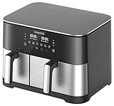 Instant Pot Vortex Dual 11L Friggitrice ad Aria senza PFAS, Grande due cestelli, 7 L+4L, 8 in...