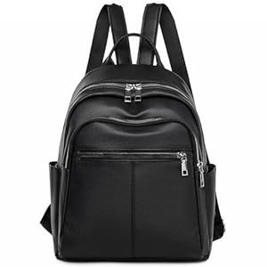 Travistar Rucksack Damen Klein Elegant Cityrucksack PU Leder Damenrucksack Wasserdicht Rucksacktasche Womens Backpack Anti Diebstahl Tagesrucksack für Reisen, Arbeit, Schule (Schwarz)