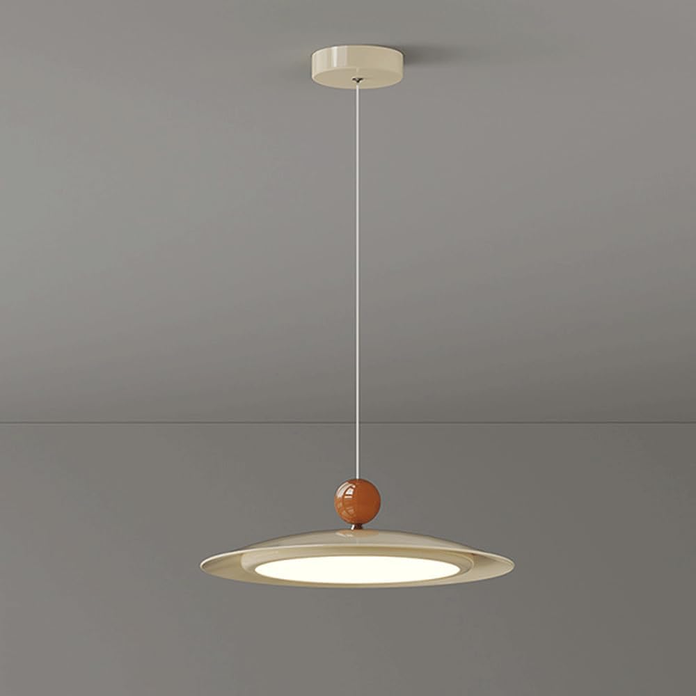 Ceiling Light Fixture LED Kitchen Island Dimming Cream Chandelier 30W French Beige Hanging Adjustable Cord Dining Room Metal Island Lighting