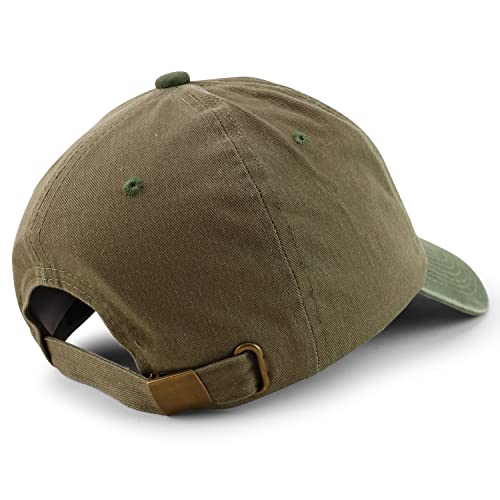Armycrew 4 Inch Long Bill Pigment Dyed Washed Cotton Baseball Cap - Khaki Green #TOP3