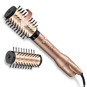 BaByliss Big Hair Dual Rotierende Warmluftbürste – Ionen-Technologie mit Anti-Frizz, 50mm & 40mm Aufsätze, 2 Rotationsrichtungen, 2 Temperatureinstellungen + Kaltstufenschalter, champagner, AS952E
