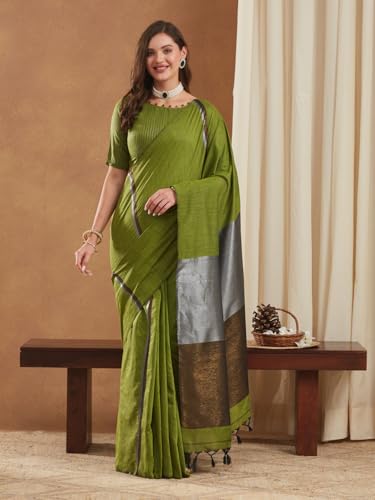 Image of Women's Banarasi Silk With Jacquard Print Saree With Blouse