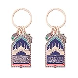 Stainless Steel Shahada Keychain with Mosque Design – Islamic Faith Charm for Muslims, Eid Gift, Perfect for Family and Friends
