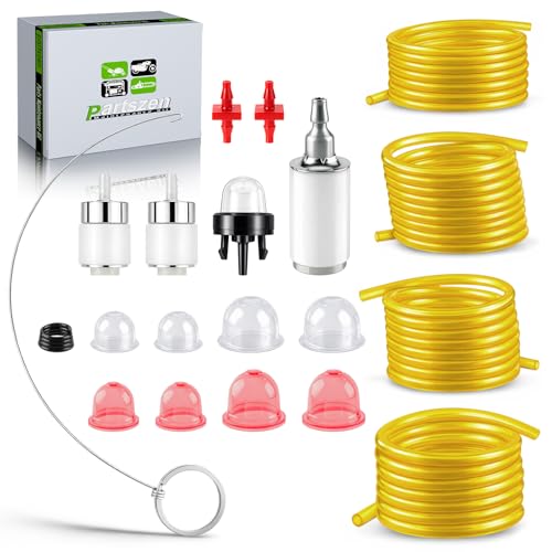 partszen AC04122 4 Feet Fuel Line Kit Primer Bulb Fuel Filter kit for Zama Craftman Ryobi Homelite Husqvarna Poulan Carburetor Chainsaw Trimmer Blower 2 Cycle Small Engine