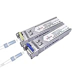 Elfcam® - 2 Pack 1.25 Gbps SFP Modul, 1000Base-BX WDM Bi-Directional, Glasfaser-kabel Singlemode LC/UPC, DDM, bis zu 10KM (TX 1310nm und TX 1550nm)