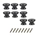 8 pomelli in legno nero per armadietti, porte, cassetti, 35 mm di diametro, rotondi, a forma di fungo, per credenze, credenze, mobili, maniglie hardware