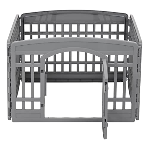 Amazon Basics Dog Playpen, Pet Exercise Pen With Door, 24-Inches, 4 Panel, Dark Gray #TOP1