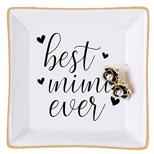 Mimi Gifts for Grandma Best Mimi Ever Ring Trinket Dish Gift for Mimi Birthday Christmas Valentines Mothers Day Gifts for Mimi from Grandkids Grandchildren