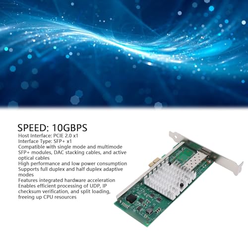 ciciglow 10G PCIE Network Card, PCIE X1 10GB SFP Fiber Ethernet Adapter con chip 82599EN para VMware Server Centos Freebsd miniatura 2