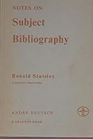 Notes on Subject Bibliography B0000CLJH6 Book Cover
