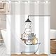 Ttincceer Duschvorhang Hakenlos Cartoon Katze Duschvorhang mit Snap in Liner Cute Kitten Double Layer Bad Vorhang Duschen Katze wasserdicht Badewanne Vorhang 180x188cm