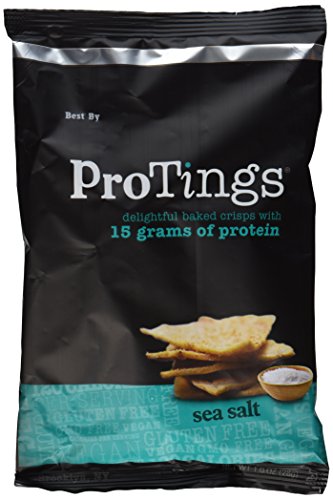 ProTings Protein Chips, Sea Salt (1.0 oz), Single Serving Bags (Pack of 12)