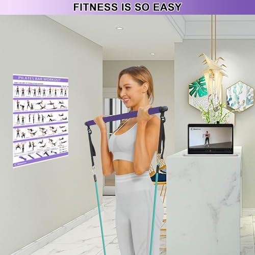 Goocrun Portable Pilates Bar Kit with Resistance