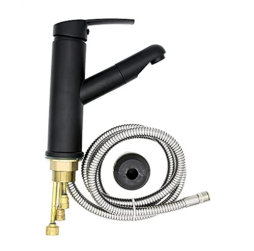 Robinet d'eau extractible cuisine mitigeur d'eau bec pivotant salle de bain noir