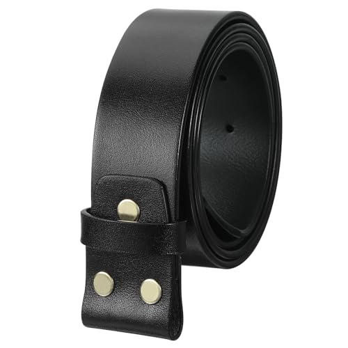 uxcell Men Leather Belt Strap without Buckle Head, Replacement Strap for Plate Buckle Belts