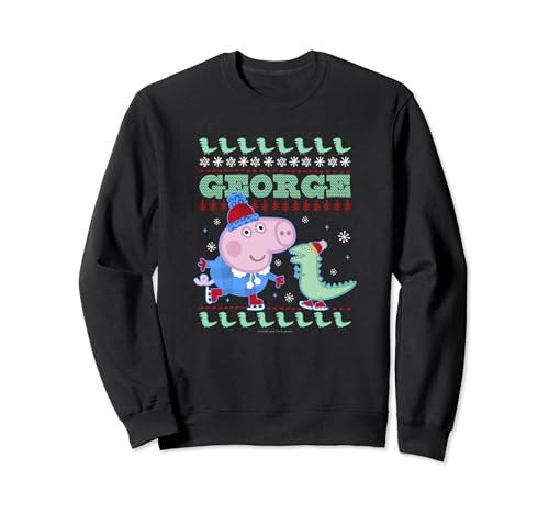 Pull moche Peppa Pig George Pig de Noël sweatshirt enfant bleu