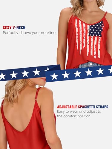Image of Ibeauti American Flag Tank Tops for Women 4th of July Outfits Camisoles Patriotic 250th Anniversary USA Shirts