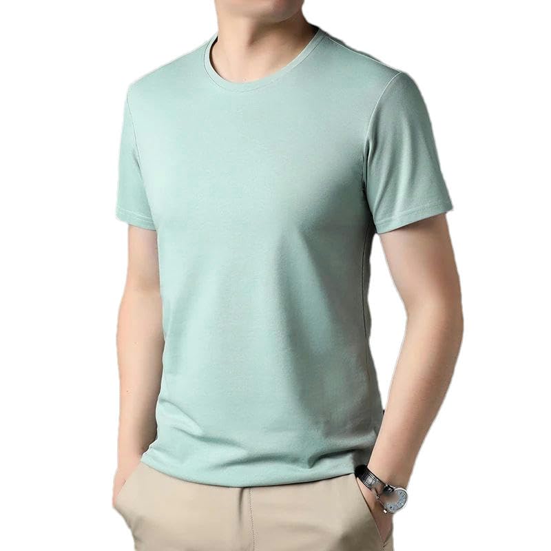 Hauts d'été pour hommes haut de gamme : le t-shirt à col rond uni par excellence