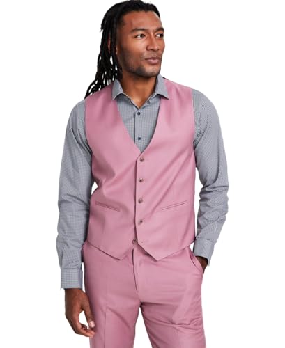 Collection Mens Classic fit Button-Up Suit Vest XL Red