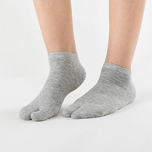 UBUMO Women\'s Solid 2 Toe Flip Flop Tabi Socks Geta Ankle Cotton 5/6 Pairs