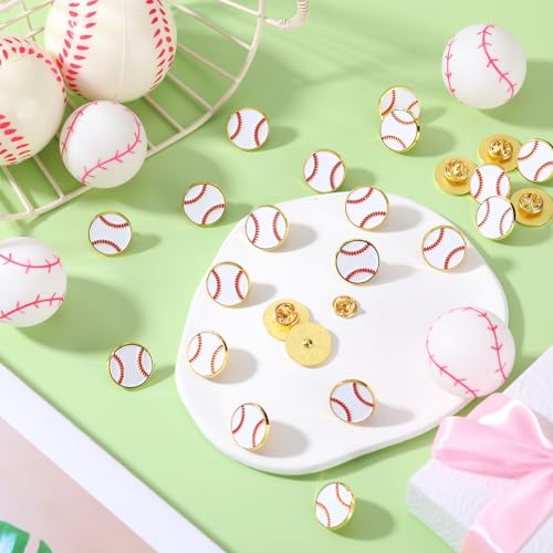 Image of Tondiamo 24Pcs Sports Lapel Pin for Team Gift 3 /4 inch Brooch Decor | Team Gift for Coaches Players, Basketball Baseball Softball Football Volleyball Enamel Pin, Sports Party Decor, Game Awards