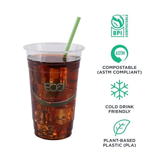 Pitillos compostables verdes, 7.75 pulg, pack 9600 miniatura 3