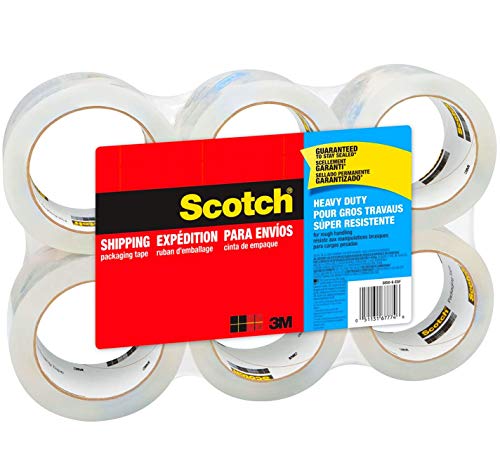 Scotch Heavy Duty Shipping Packaging Tape, 1.88 in x 60.15 yd, 6 Pack