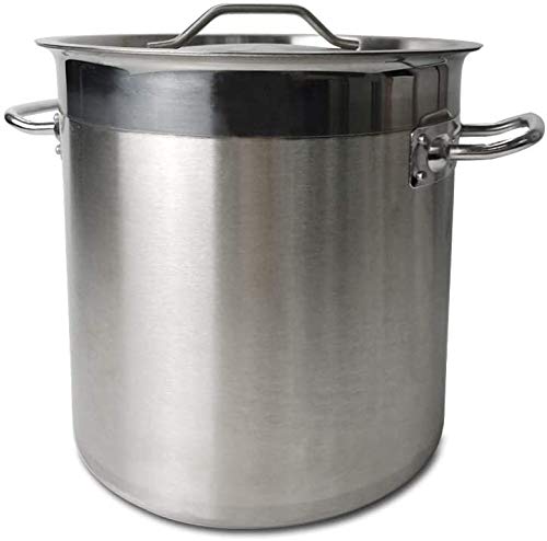 TAIMIKO 18-quart Stainless Steel Stock Pot with Fitted Cover; Tri-Ply Stainless Steel base