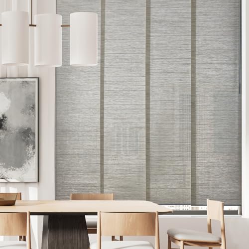PieceNat Sliding Panel Blinds for Sliding Glass Door, Seashell Cream