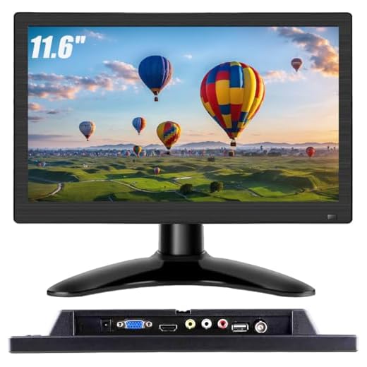 Portatile 11.6’ Monitor IPS HD 1920 * 1080P Plug and Play LED Monitor con VGA/BNC/HDMI/AV/USB/DC Ingresso per PC, Raspberry Pi, Security Camera