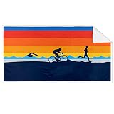 ChalkTalkSPORTS Triathlon Beach Towel - Swim Bike Run - 60 x 30