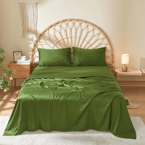 DOZ 100% Long Staple Cotton Sheet Sets, Soft Sateen Weave