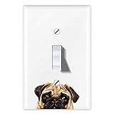 WIRESTER Single Gang Toggle Light Switch Plate/Wall Plate Cover - Pug Puppy Dog