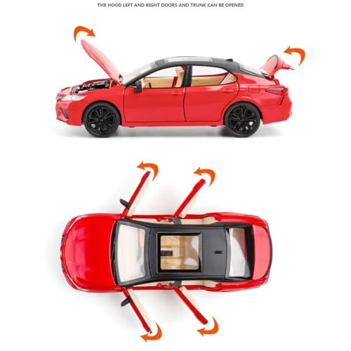 Image of 1:24 Big Size Toyata Camary Scale Model Car - Exclusive Alloy Metal Pull Back Die Cast Car Toy with Openable Doors, Light & Music - Best Gifts for Kids【Colors as Per Stock】