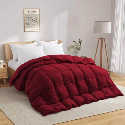 Image of Heavy Winter Comforter Single Size 60 inchX90 inch | 600 GSM Fill for Winter Comforter /Rajai /Duvet /Blanket Hotel Luxury Soft Fluffy Single Size - Burgundy Color