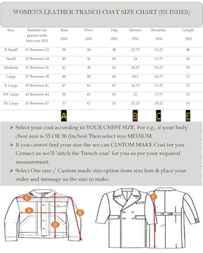 Women's Lambskin Leather Trench Jacket Over Coat (KC-WLC-01)4