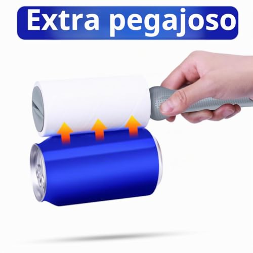 Miniatura 3 de Rodillo Quitapelusas Para Pelo De Animales, 540 Hojas, Extrapegajoso Portátil, Quitapelusas Para Ropa, Quitapelusas Para Gatos, Pelo De Perro, Rodillo De Pelusa, Pelo De Animales Gris