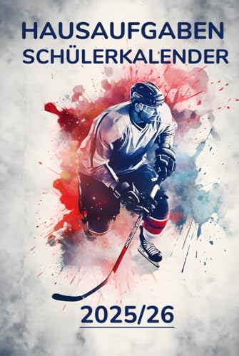 Hausaufgaben Schülerkalender: Eishockey Spieler Cover für Schüler mit Datum Notizen | Schülerplaner | To Do Listen | Stundenplan | Hausaufgabenheft |