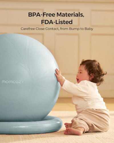 Image of Momcozy BirthEase Pregnancy Ball Set, Birthing Ball with App Full-Journey Courses, BPA-Free PVC & Anti Burst Exercise Yoga Ball for Maternity, Labor, Physio, Recovery