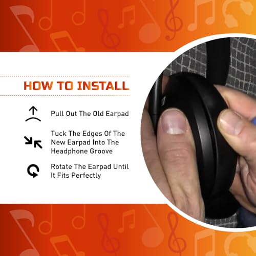 Image of Crysendo Replacement Earpad Cushions Compatible with Boat Rockerz 550, Boat Immortal IM 700 /IM1000D /IM 1300 Headphones, Earpads with Softer Protein Leather, High-Density Memory Foam Ear Pads