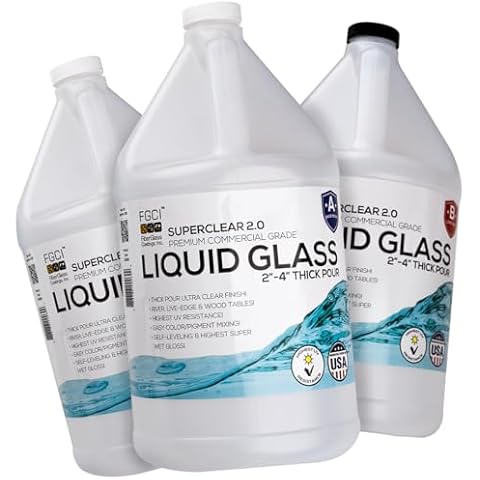 Deep Pour Epoxy Resin Liquid Glass 3 GL Kit, 2-4 inch Super Clear Amazing Flow Casting Resin Kit, High Temp Heat UV Resistant Food Safe Epoxy, Bubble Free Low Viscosity Cast & Coat Stone Wood Metal Cover