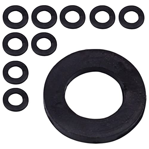 SKIR'CO (10 pcs) Rubber 3/8" Washers, Sealing Washers, Rubber Flat Washers, Plumbing Washers, Black, 3/8 inch