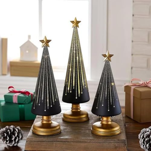 Sapins de Noël en verre LED pour illuminer votre table de fête - 7