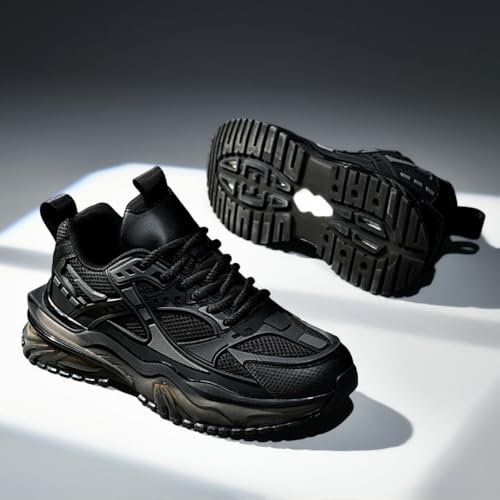Stylish Black Mesh Athletic Sneakers for Men2