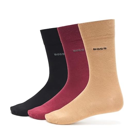 BOSS Pacote com 3 meias de algodão sólido, groselha preta, cereja preta, pinhão torrado, 7-13, Groselha preta, cereja preta, pinhão torrado, 7-13