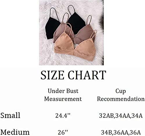 Image of INIBUD Bralette for Women Triangle Cups Removable Padded Wire Free Pull On Closure