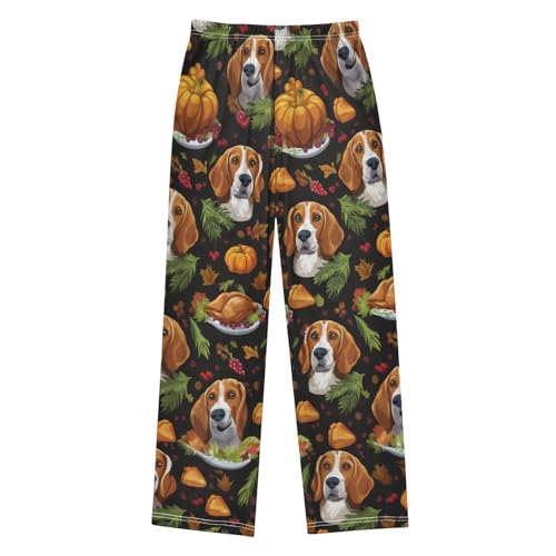 ZZXXB Thanksgiving Day Beagle Boys Long Pants Soft Trousers Elastic Waist Kids Lounge Bottoms with Pockets S-XL2