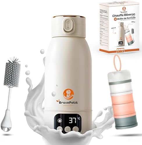 Chauffe-Biberon Portable Nomade, Chauffe Rapide Eau ou Lait, Auto...