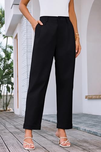 GRACE KARIN Women High Waisted Business Casual Pants Dressy Cuffed Work Office Trouser Slacks with Pockets4